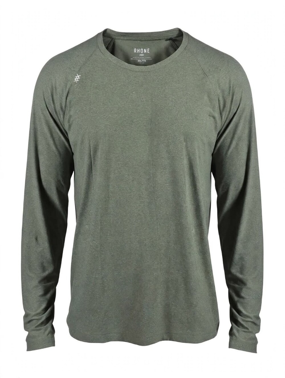 Rhone Reign Long Sleeve Performance Stretch Shirt Green Mens XXL 2XL Athletic